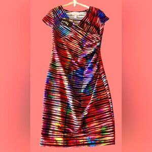 Joseph Ribkoff Sexy curve hugging Bodycon Dress VIBRANT Colors Sz 12 New